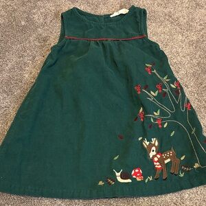 Green Embroidered Kids Dress